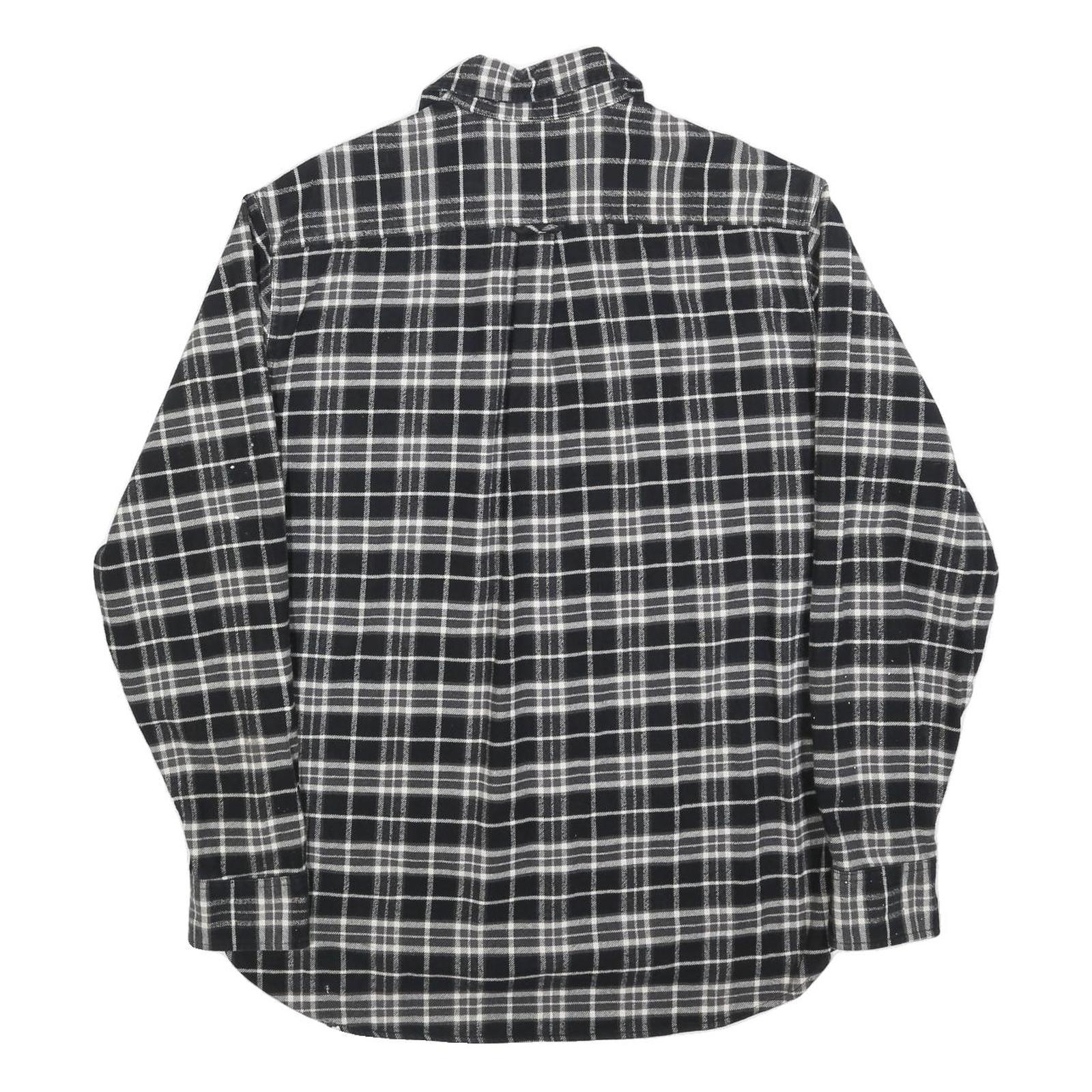 JACHS Mens Black & White Check Shirt L Cotton Blend Long Sleeve Casual