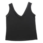 TED BAKER Womens Black Sleeveless V-Neck Top L Smooth Polyester Blend