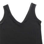 TED BAKER Womens Black Sleeveless V-Neck Top L Smooth Polyester Blend