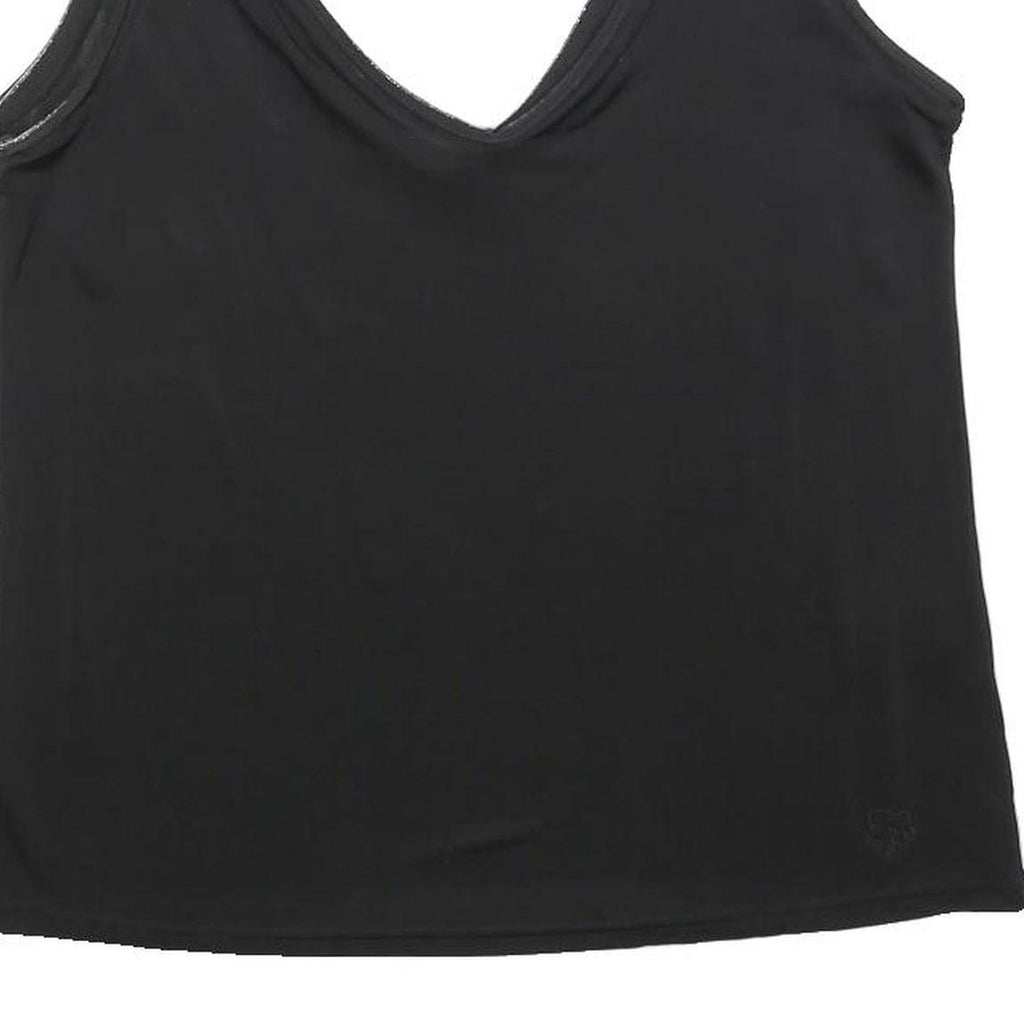 TED BAKER Womens Black Sleeveless V-Neck Top L Smooth Polyester Blend
