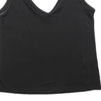TED BAKER Womens Black Sleeveless V-Neck Top L Smooth Polyester Blend