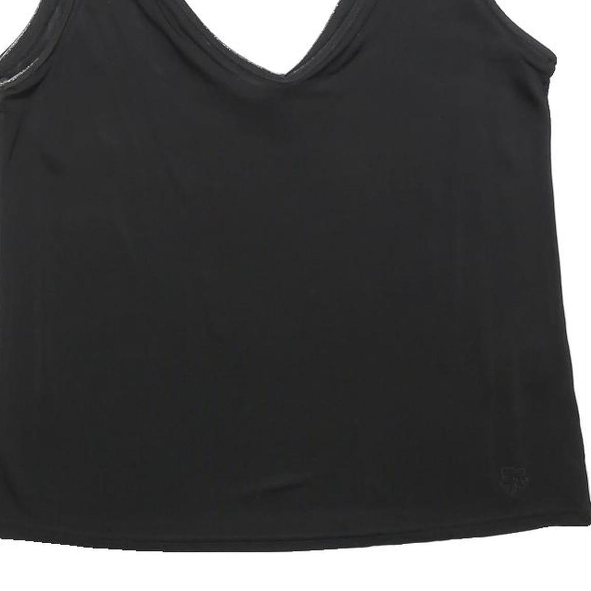 TED BAKER Womens Black Sleeveless V-Neck Top L Smooth Polyester Blend