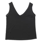 TED BAKER Womens Black Sleeveless V-Neck Top L Smooth Polyester Blend