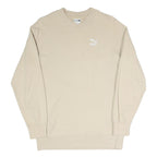 PUMA Mens Beige XS Crew Neck Cotton Blend Sweatshirt Logo Athletic Pullover