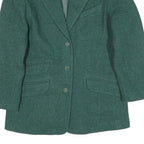 CONO Womens Green Jacket M Polyester Blend Classic Button Closure Elbow Patch