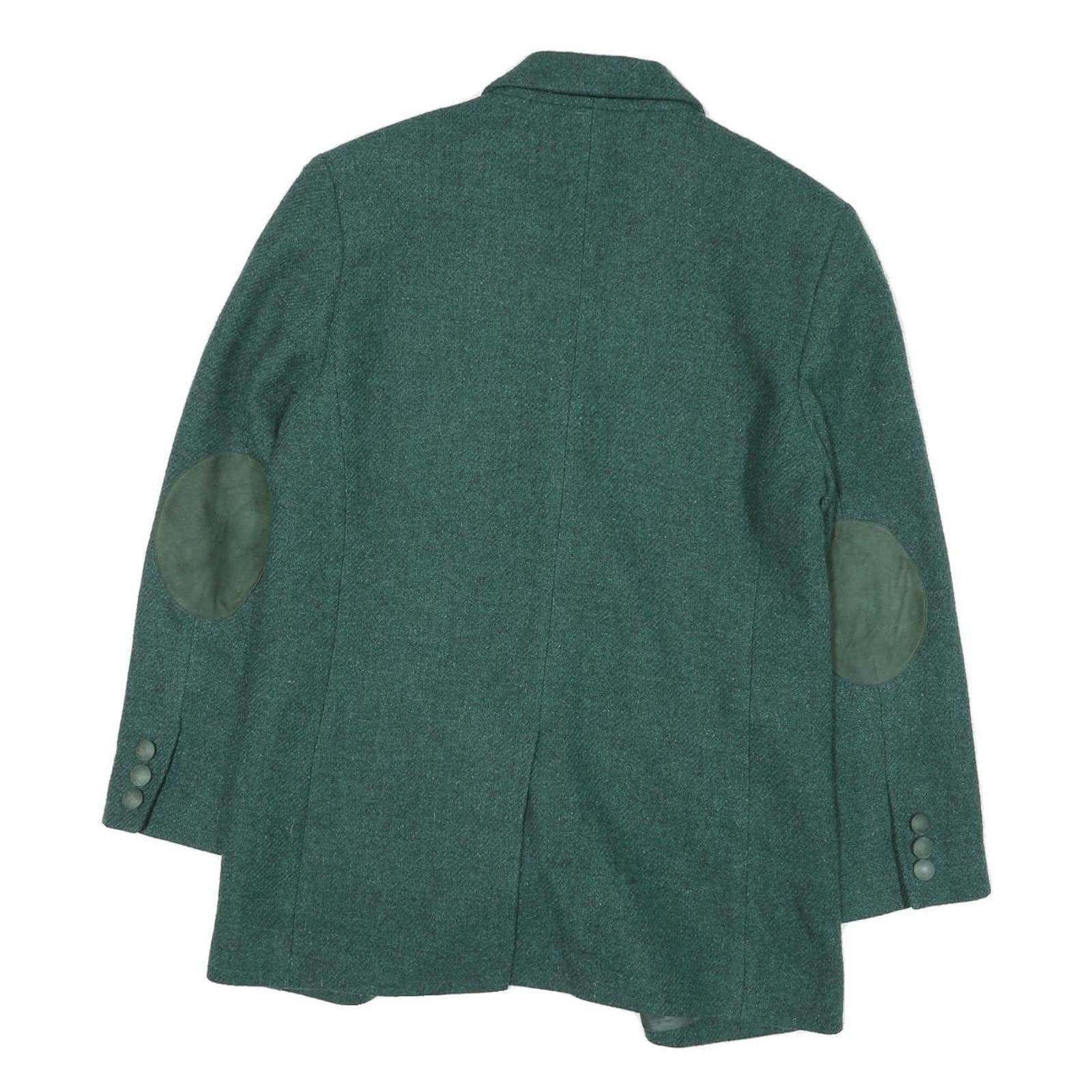 CONO Womens Green Jacket M Polyester Blend Classic Button Closure Elbow Patch