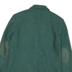CONO Womens Green Jacket M Polyester Blend Classic Button Closure Elbow Patch