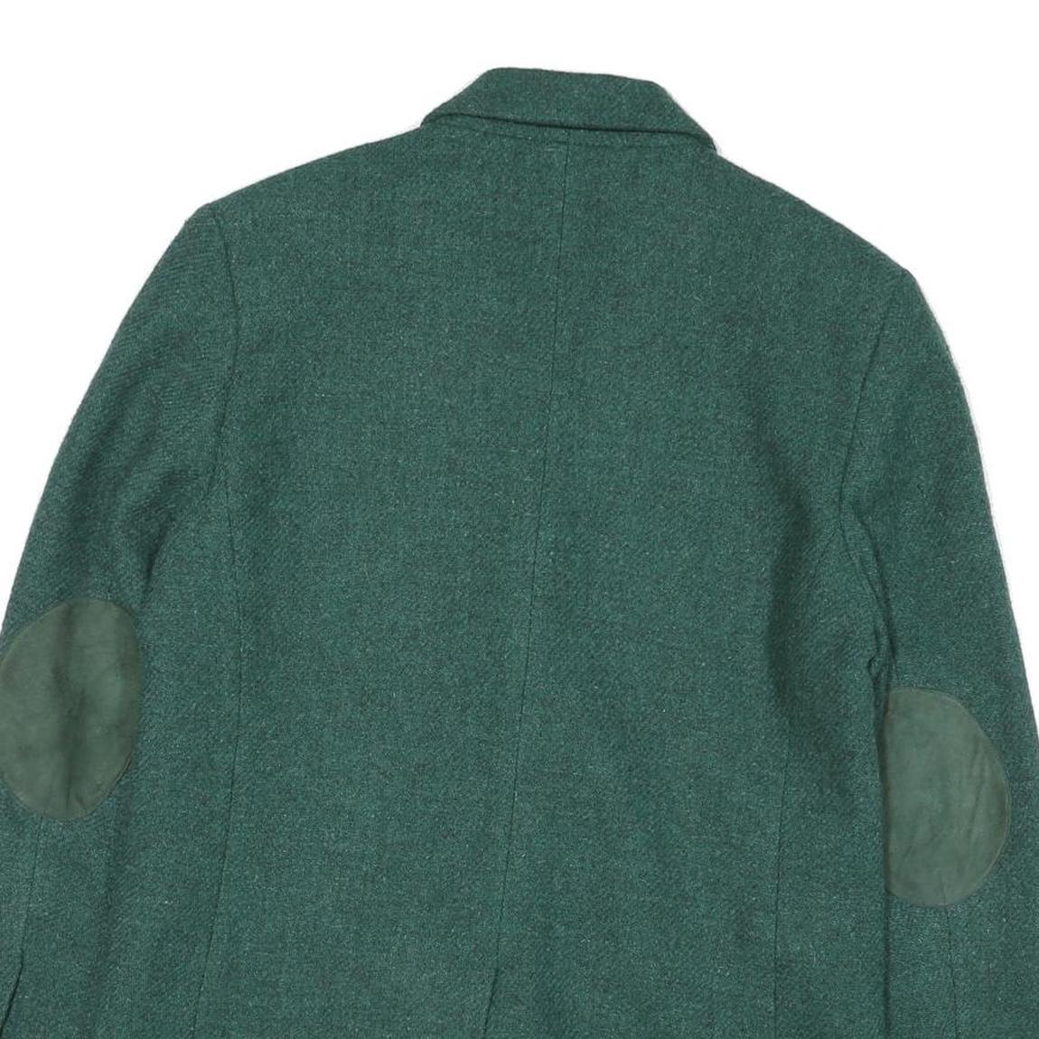 CONO Womens Green Jacket M Polyester Blend Classic Button Closure Elbow Patch