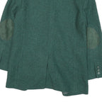 CONO Womens Green Jacket M Polyester Blend Classic Button Closure Elbow Patch