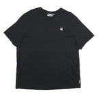 FILA Mens Black XL T-Shirt Short Sleeve Crew Neck Embroidered Logo Cotton
