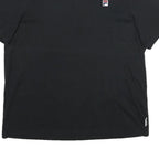 FILA Mens Black XL T-Shirt Short Sleeve Crew Neck Embroidered Logo Cotton