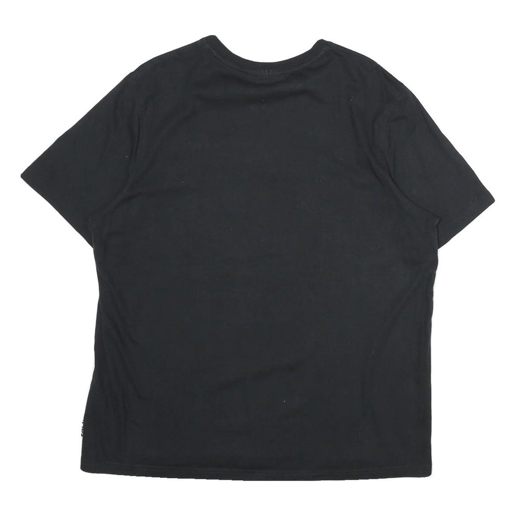 FILA Mens Black XL T-Shirt Short Sleeve Crew Neck Embroidered Logo Cotton