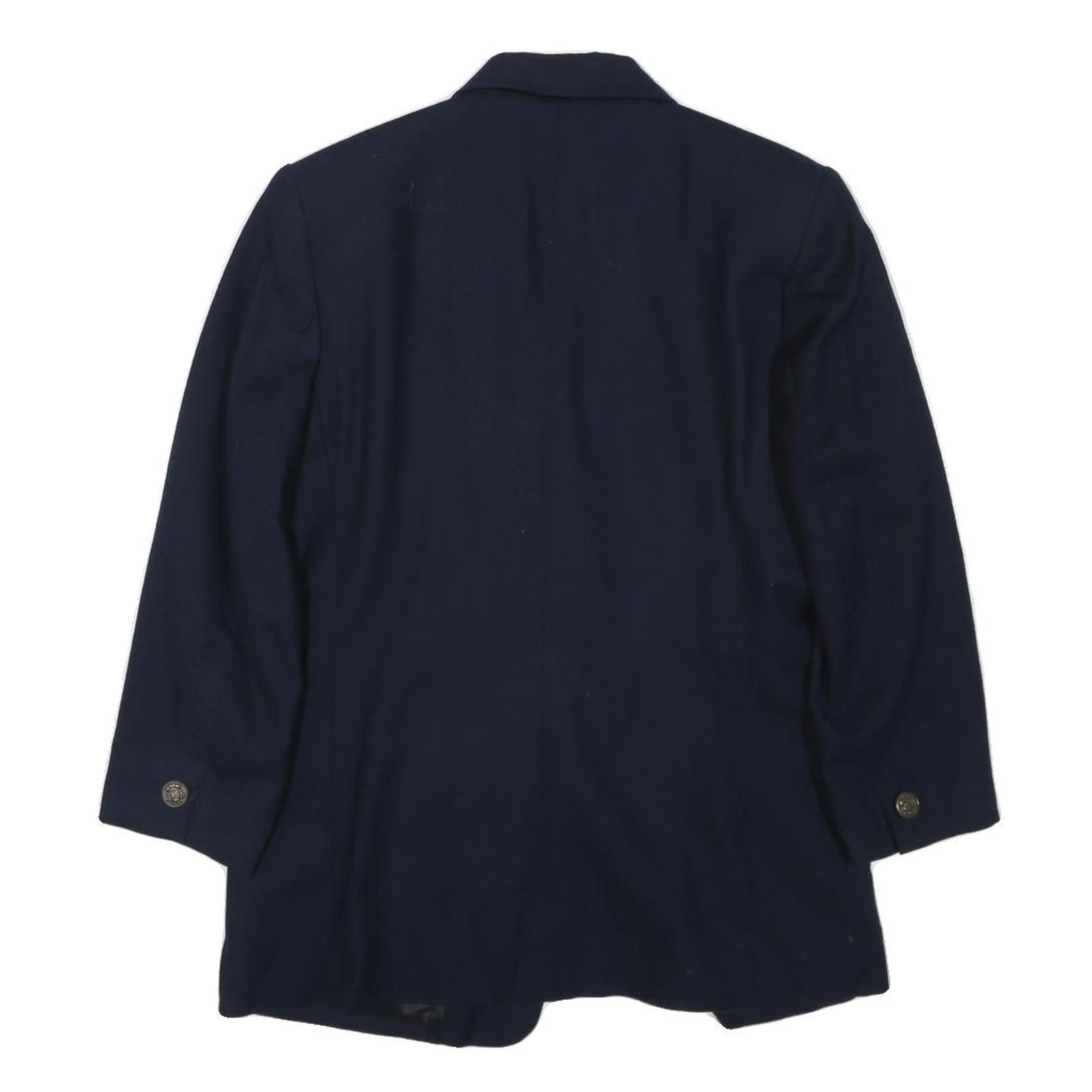 TALBOTS Womens Navy Blue Classic Jacket M Cotton Blend Button Front Formal