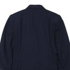 TALBOTS Womens Navy Blue Classic Jacket M Cotton Blend Button Front Formal