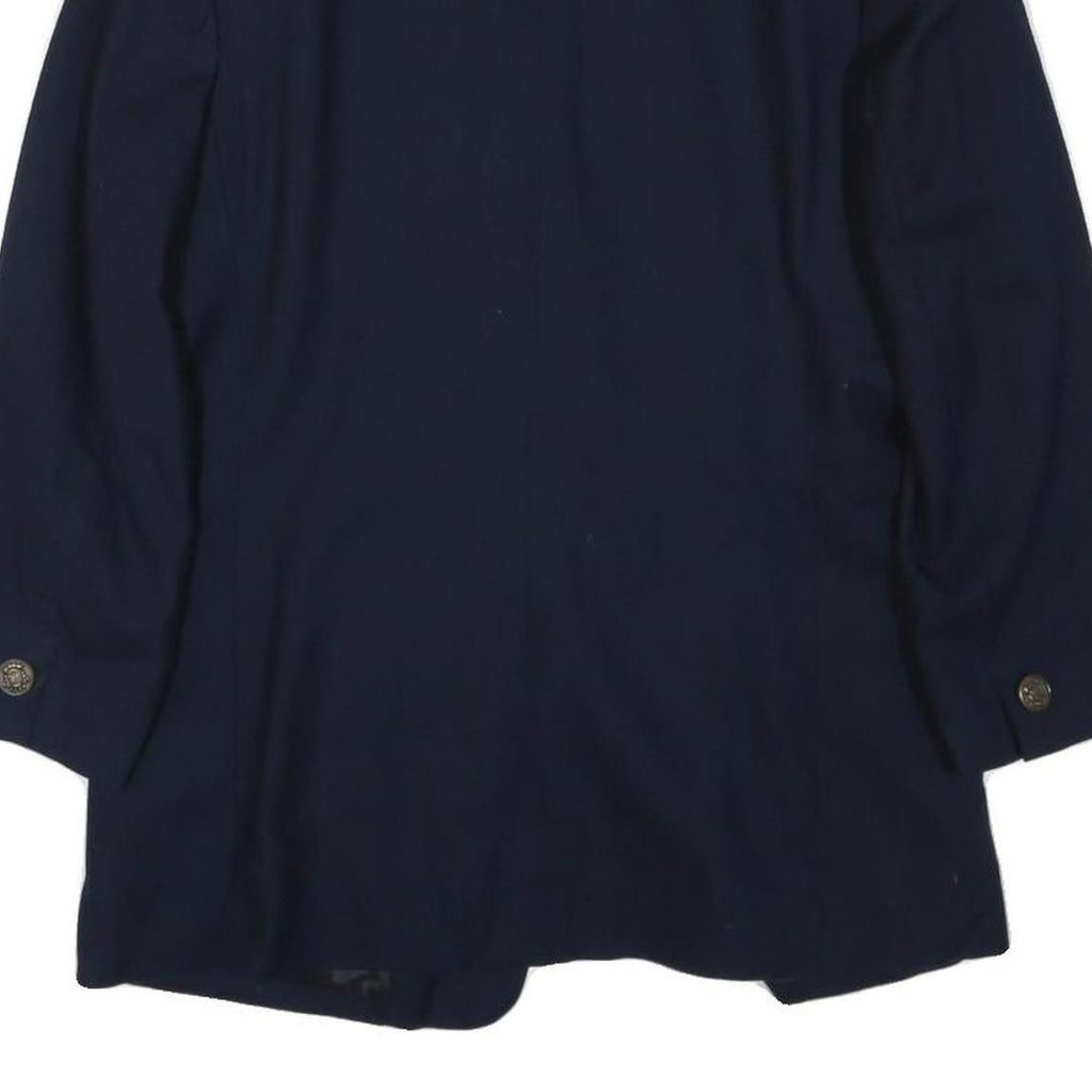 TALBOTS Womens Navy Blue Classic Jacket M Cotton Blend Button Front Formal
