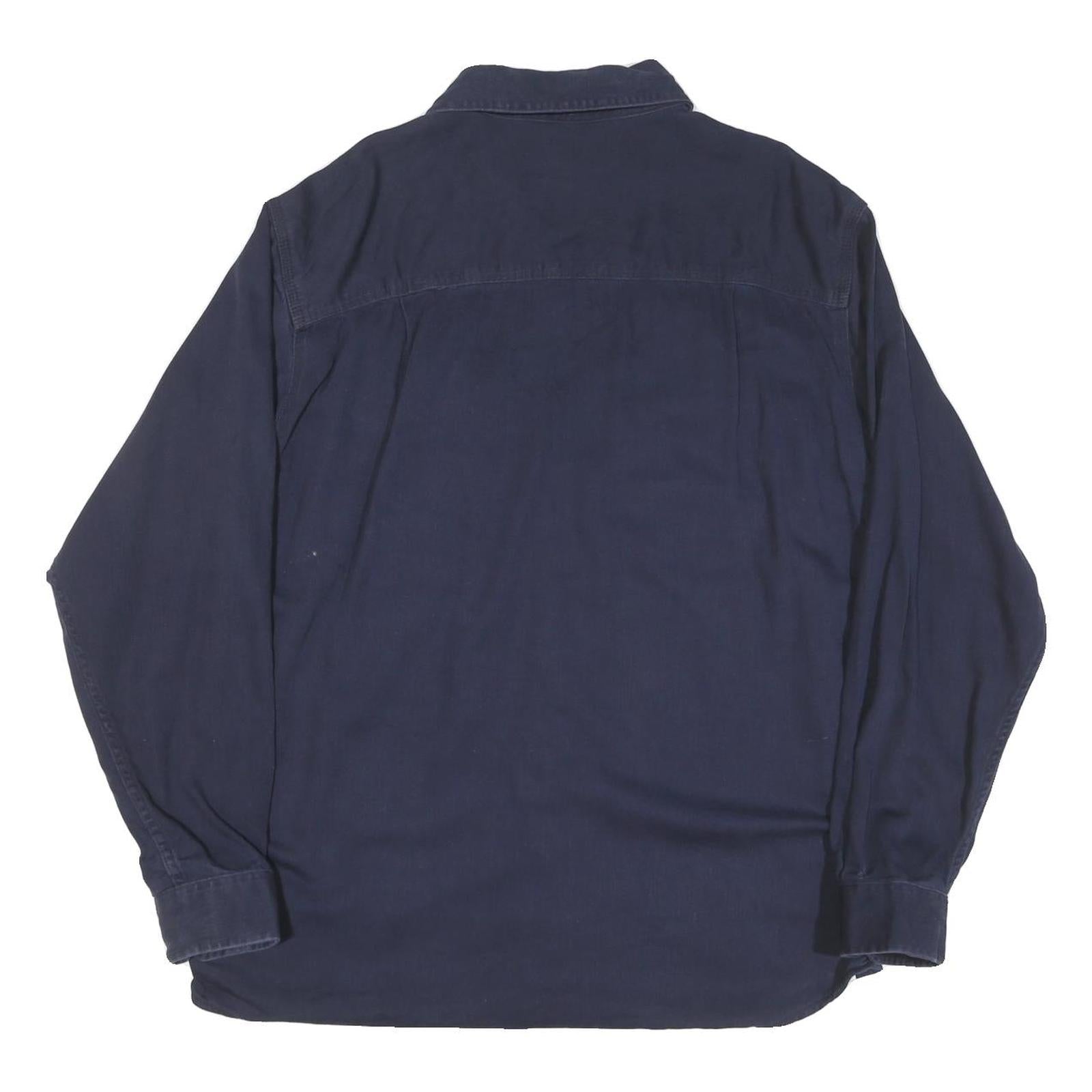 CARHARTT Mens Blue Workwear Cotton Blend Shirt L Curtiss-Wright Logo