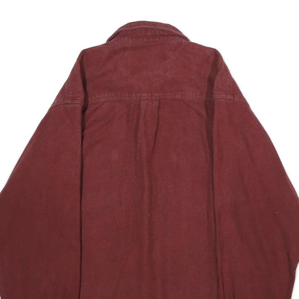 FIELD & STREAM Mens Red Cotton Shirt L Button Front Casual Workwear