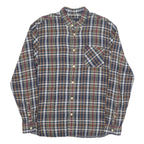 FRED PERRY Mens Blue Red Green Check Shirt M Cotton Blend Classic Button-Down