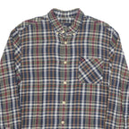 FRED PERRY Mens Blue Red Green Check Shirt M Cotton Blend Classic Button-Down
