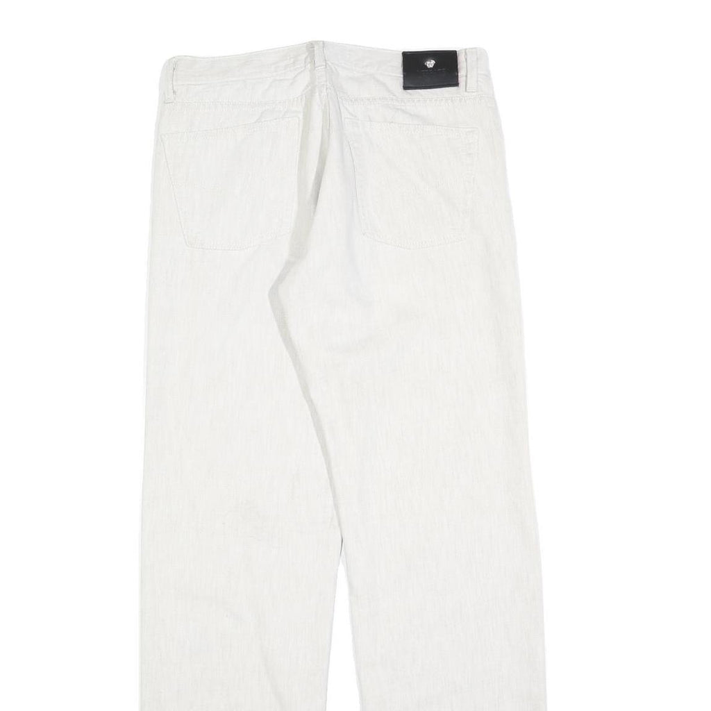 VERSACE JEANS COUTURE Mens White Regular Straight Denim Light W30 L34 Button