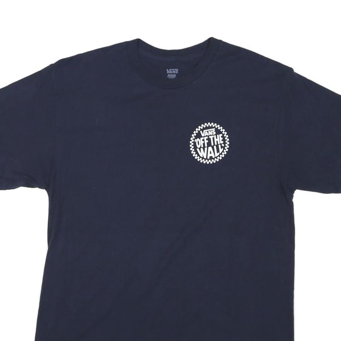 VANS Mens Navy Blue Off The Wall Graphic T-Shirt M Short Sleeve Crew Neck Casual