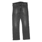 LEVI'S Mens Regular Fit Black Denim Jeans W34 L32 Zip Cotton Blend Classic
