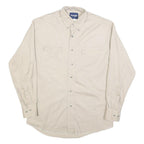 WRANGLER Mens Beige Cotton Blend Shirt M Button Down Long Sleeve Classic