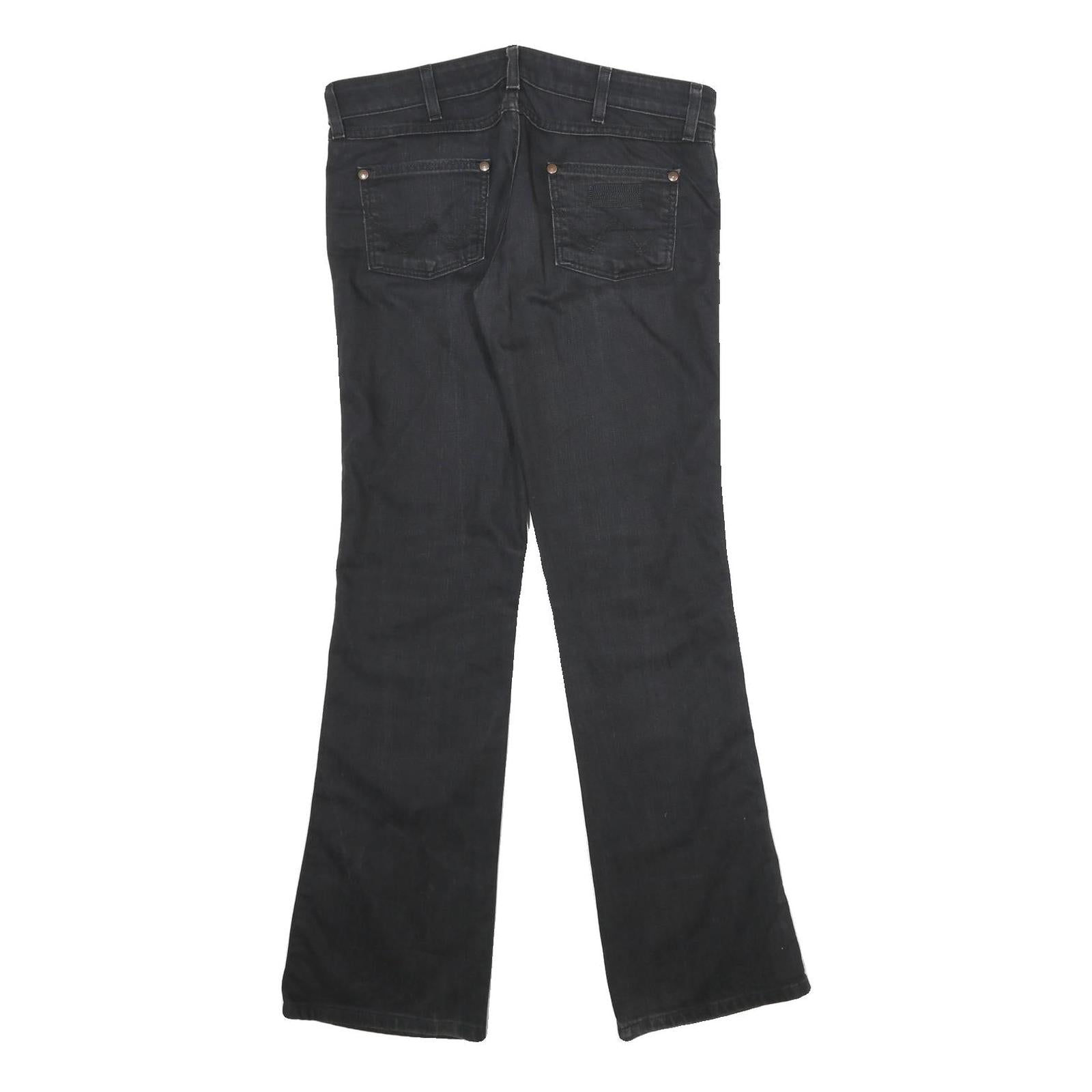 WRANGLER Womens Black Regular Fit Flared Denim Jeans Cotton Blend W30 L32