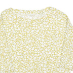PHASE EIGHT Womens Yellow & White Floral Print Blouse 3/4 Sleeve Round Neck UK