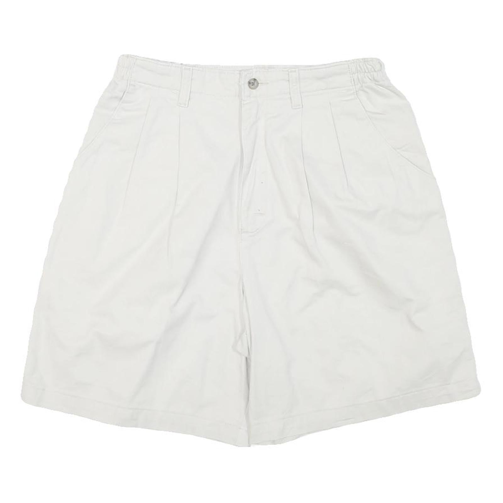 LEE Mens White Casual Shorts M W28 Comfortable Cotton Blend Drawstring
