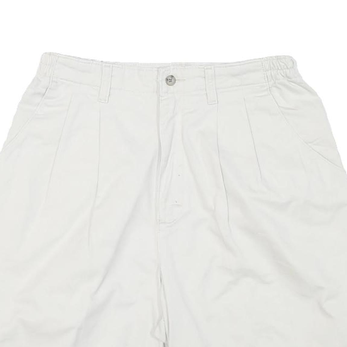 LEE Mens White Casual Shorts M W28 Comfortable Cotton Blend Drawstring