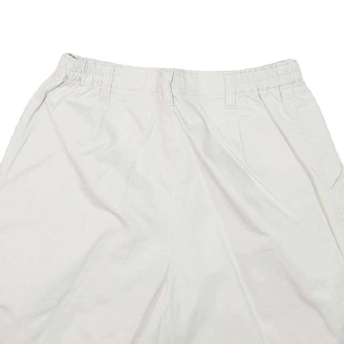 LEE Mens White Casual Shorts M W28 Comfortable Cotton Blend Drawstring