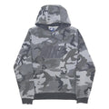 NIKE Mens Grey Camo Pullover Hoodie S Cotton Blend Casual Sportswear