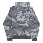 NIKE Mens Grey Camo Pullover Hoodie S Cotton Blend Casual Sportswear