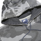 NIKE Mens Grey Camo Pullover Hoodie S Cotton Blend Casual Sportswear