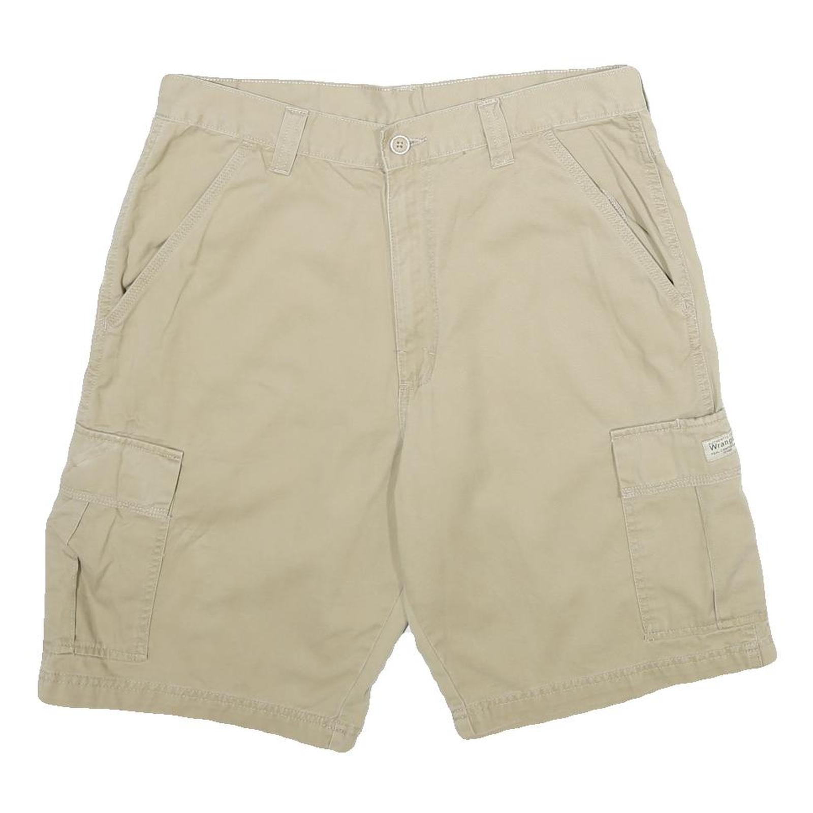 WRANGLER Mens Shorts Beige Casual Cargo Plain M W33 Cotton Summer