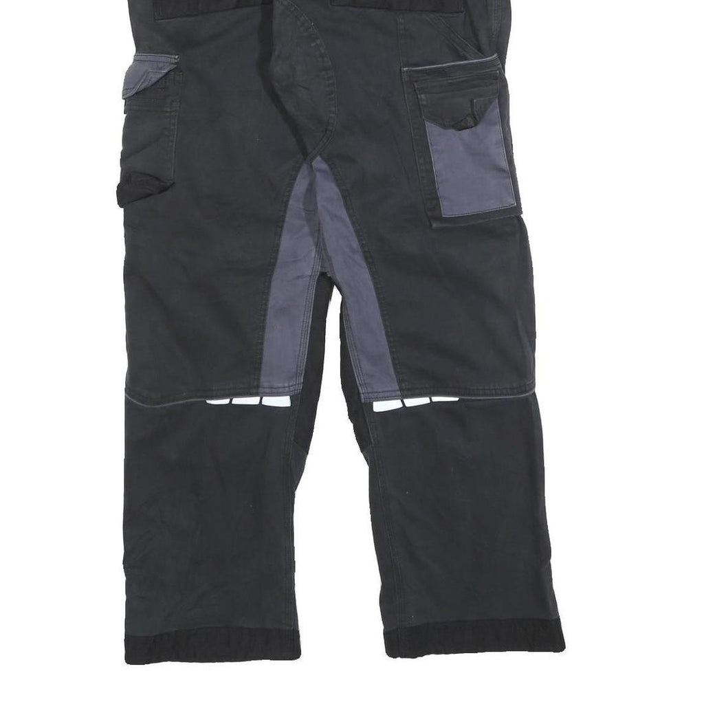 DICKIES Mens Cotton Blend Black & Grey Regular Straight Trousers W36 L30