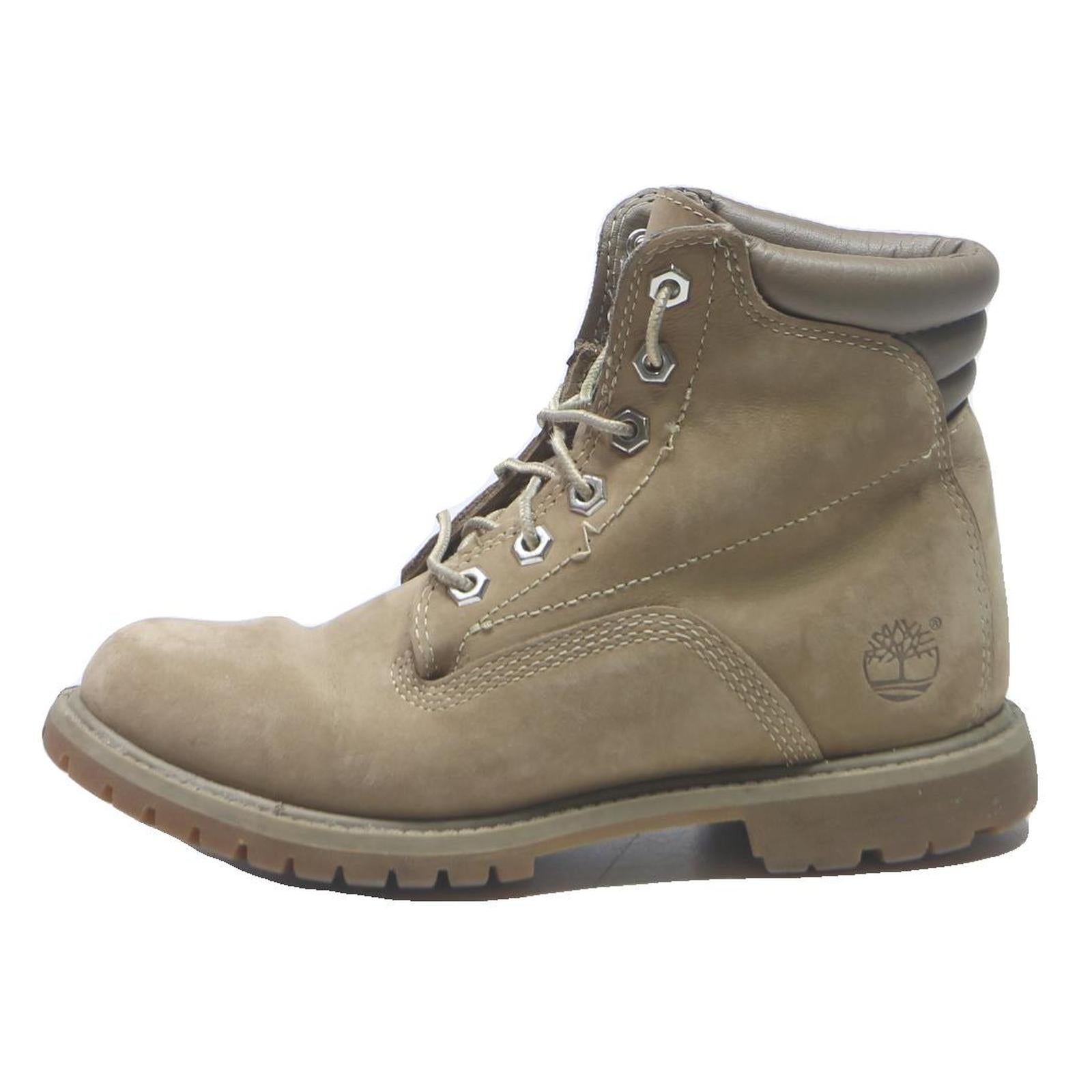 TIMBERLAND Womens Classic Beige Leather Lace-Up Boots UK 5 Durable Outdoor