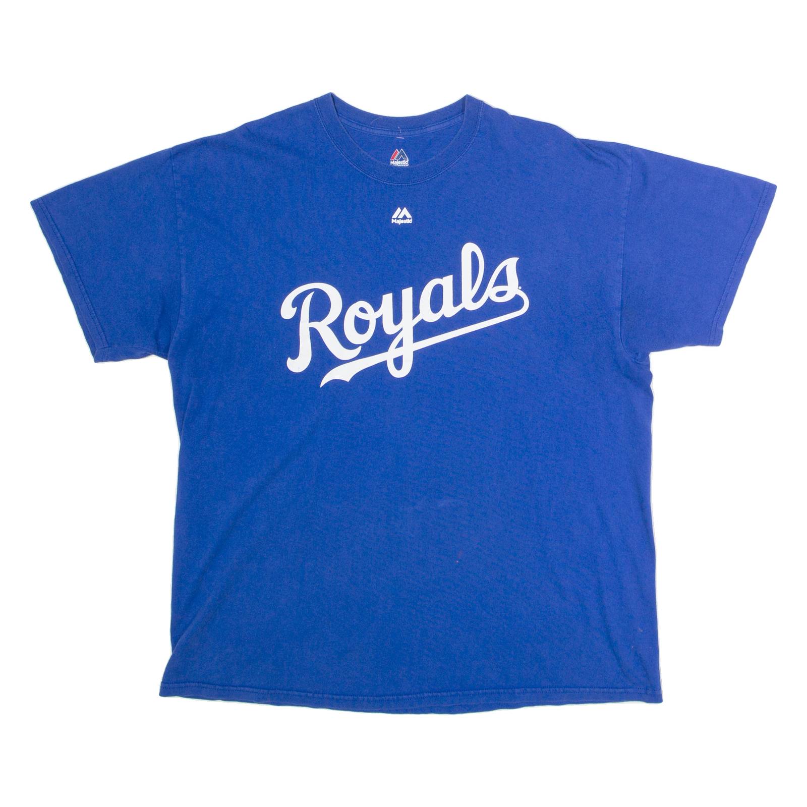 MAJESTIC Kansas City Royals Mens T-Shirt Blue USA Crew Neck XL