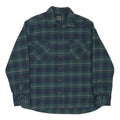 JACHS Womens Green & Blue Plaid Flannel Shirt 2XL Cotton Blend Casual Long