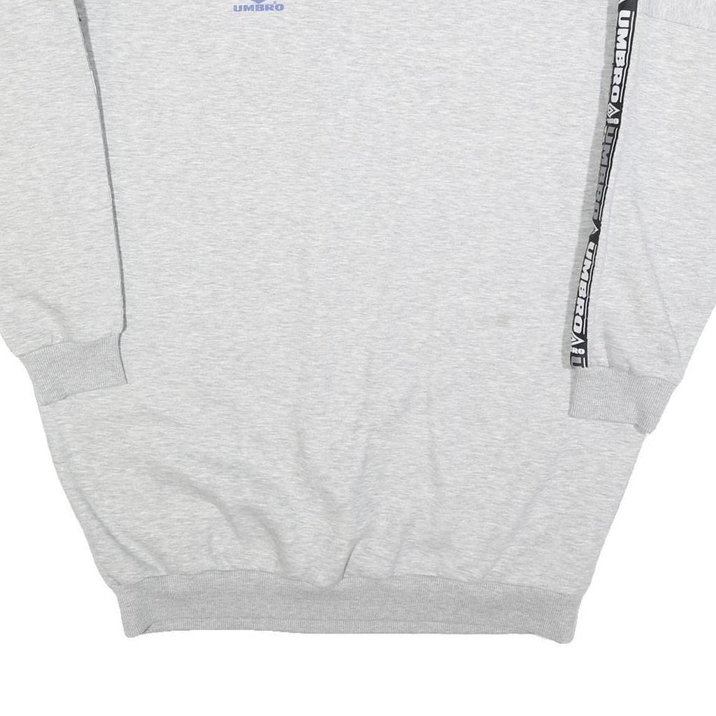 UMBRO Womens Grey & Black Logo Tape Crew Neck L Sweatshirt Cotton Blend Casual
