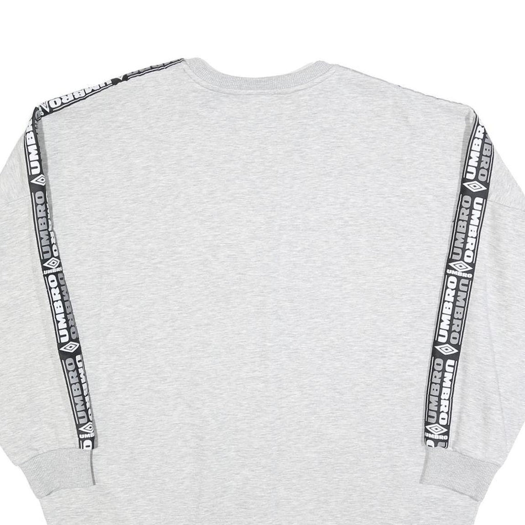 UMBRO Womens Grey & Black Logo Tape Crew Neck L Sweatshirt Cotton Blend Casual