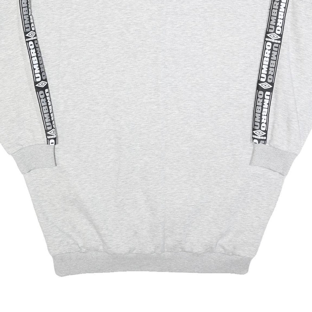 UMBRO Womens Grey & Black Logo Tape Crew Neck L Sweatshirt Cotton Blend Casual