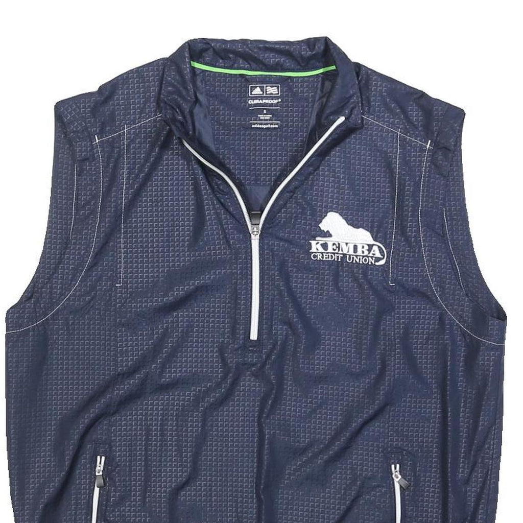 ADIDAS Mens Navy Blue Kemba Credit Union Sleeveless Jacket S Polyester Blend Zip