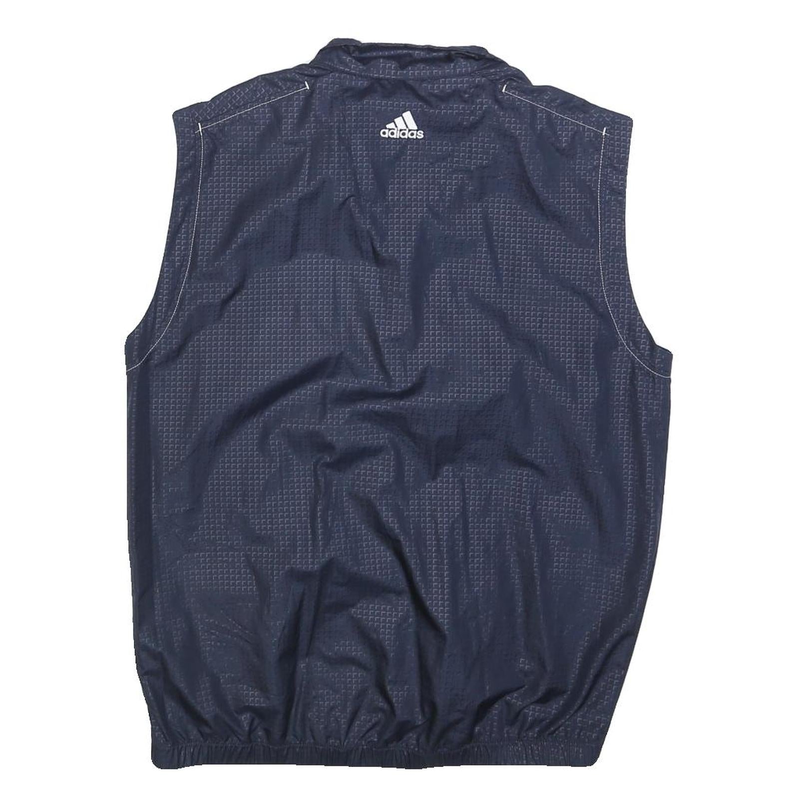 ADIDAS Mens Navy Blue Kemba Credit Union Sleeveless Jacket S Polyester Blend Zip