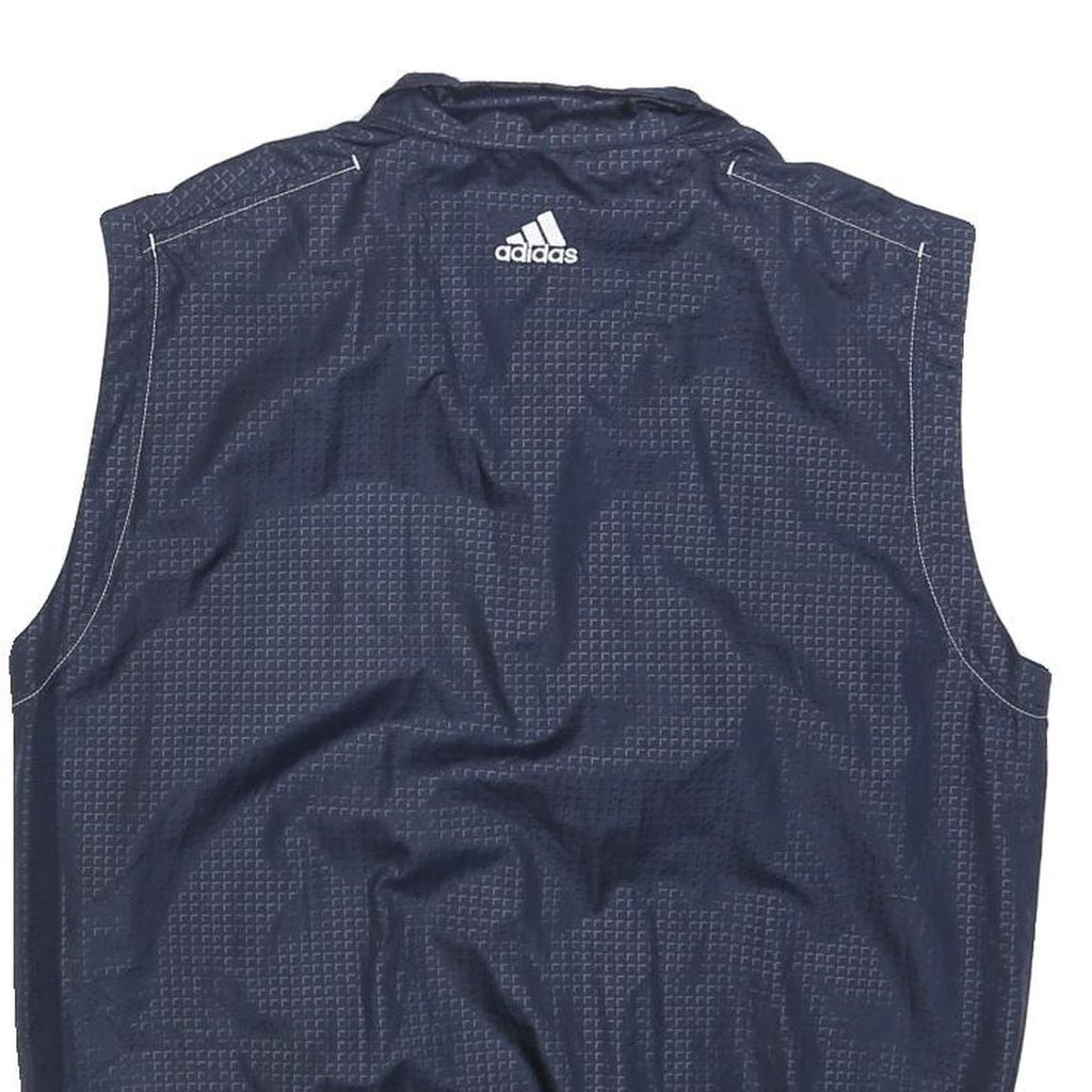 ADIDAS Mens Navy Blue Kemba Credit Union Sleeveless Jacket S Polyester Blend Zip