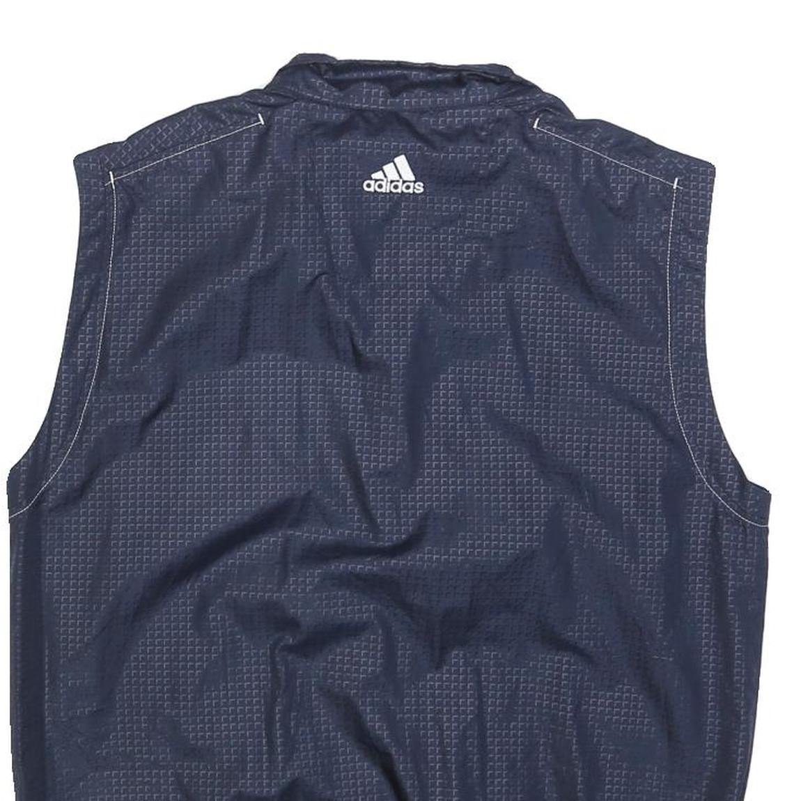 ADIDAS Mens Navy Blue Kemba Credit Union Sleeveless Jacket S Polyester Blend Zip