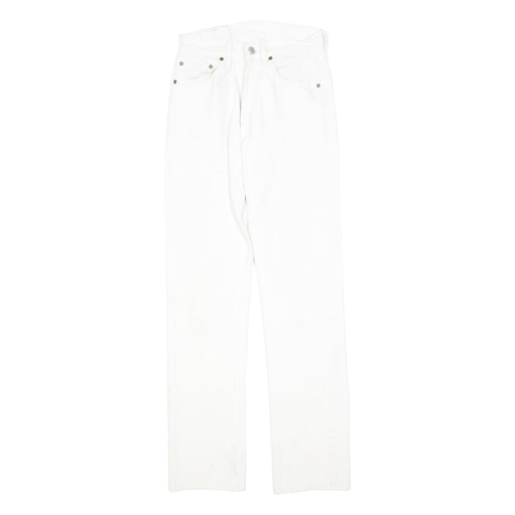 LEVI'S 501 Womens Jeans White Regular Straight Denim W26 L40 Button Cotton Blend