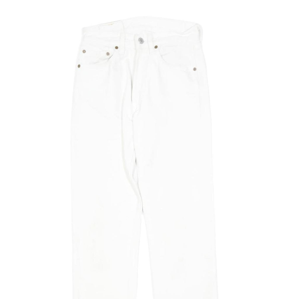 LEVI'S 501 Womens Jeans White Regular Straight Denim W26 L40 Button Cotton Blend