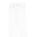 LEVI'S 501 Womens Jeans White Regular Straight Denim W26 L40 Button Cotton Blend